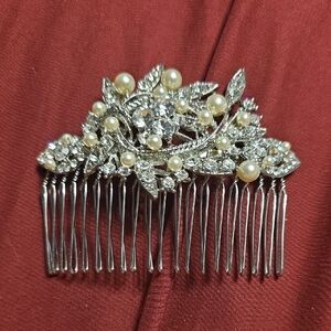 Symphony Bridal Silver and Pearl Hair Comb